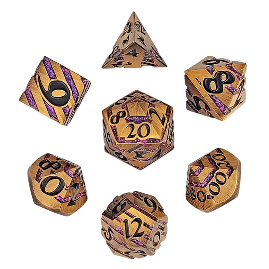 Metal RPG Dice Set: Banded - Gnomish Riches