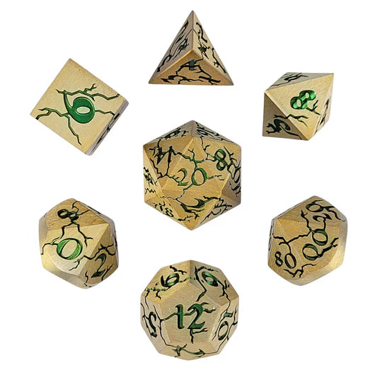Metal RPG Dice Set: Cracked - Looter's Gold