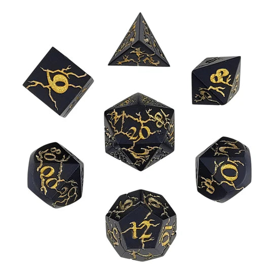 Metal RPG Dice Set: Cracked - Storm Wracked