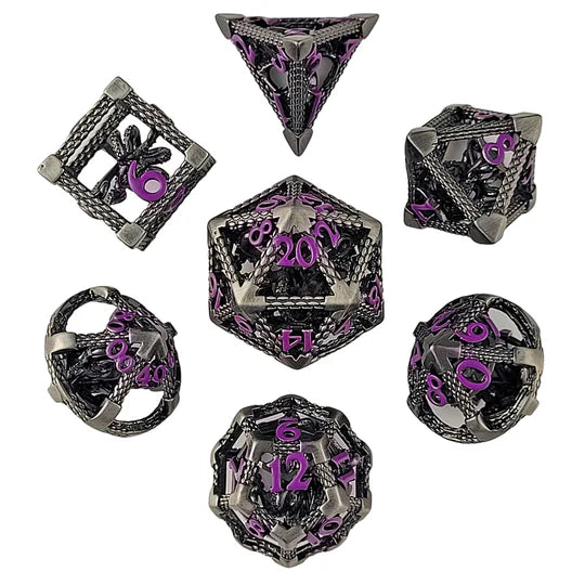 Hollow Metal RPG Dice Set: Deep Dreamer - Purple