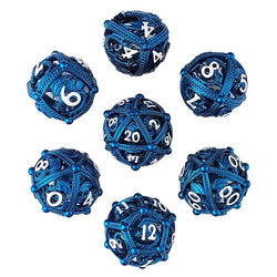 Hollow Metal RPG Dice Set: Dragon's Bauble - Blue