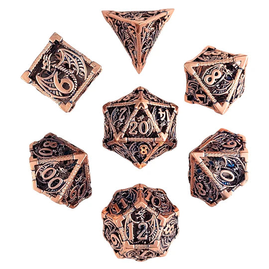 Hollow Metal RPG Dice Set: Dragon Rampant - Copper