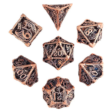 Hollow Metal RPG Dice Set: Dragon Rampant - Copper
