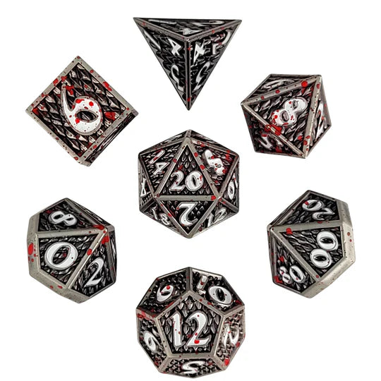 Metal RPG Dice Set: Drake - Deathmetal Grey