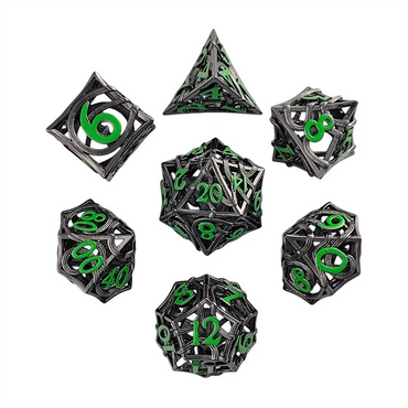 Hollow Metal RPG Dice Set: Entangled Fate - Silver