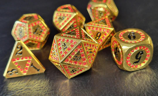 Metal RPG Dice Set: Imperial Rose