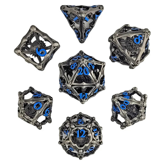 Hollow Metal RPG Dice Set: Grave Watcher - Blue