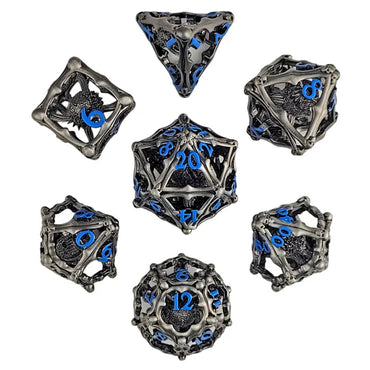 Hollow Metal RPG Dice Set: Grave Watcher - Blue