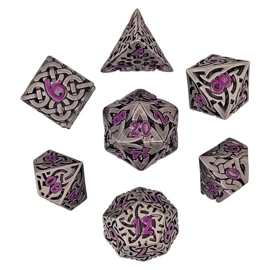 Hollow Metal RPG Dice Set: Sacred Hollows - Purple
