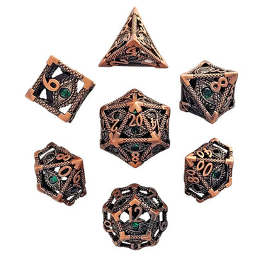 Hollow Metal RPG Dice Set: Serpent's Eye - Copper
