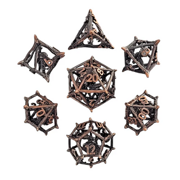 Hollow Metal RPG Dice Set: Wicker Dragon - Copper