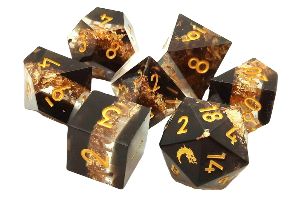 Old School: Sharp Edged - Gold Vein Dice Set