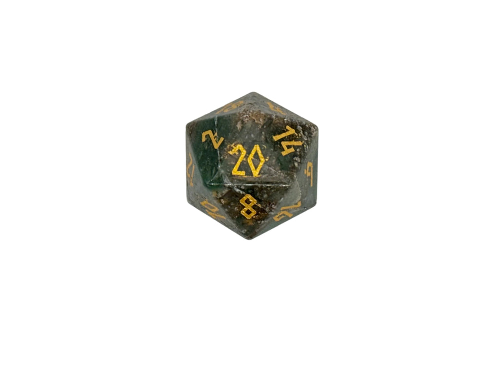 30MM Gemstone D20 Boulder: Blue Labradorite