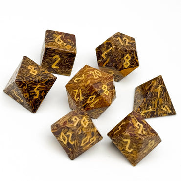 Gemstone Dice: Golden Silk Jade