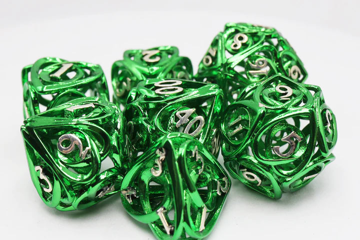 Hollow Hearts Metal RPG Dice Set: Green
