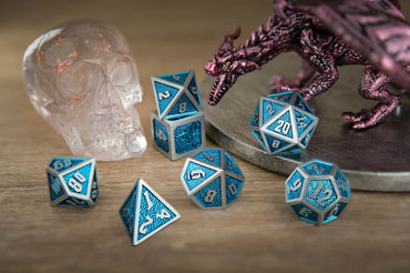 Metal RPG Dice Set: Draconis - Cold Blue