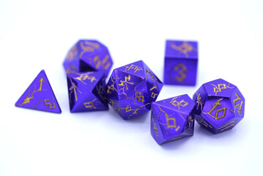 Metal RPG Dice Set: Barbarian - Purple/Gold