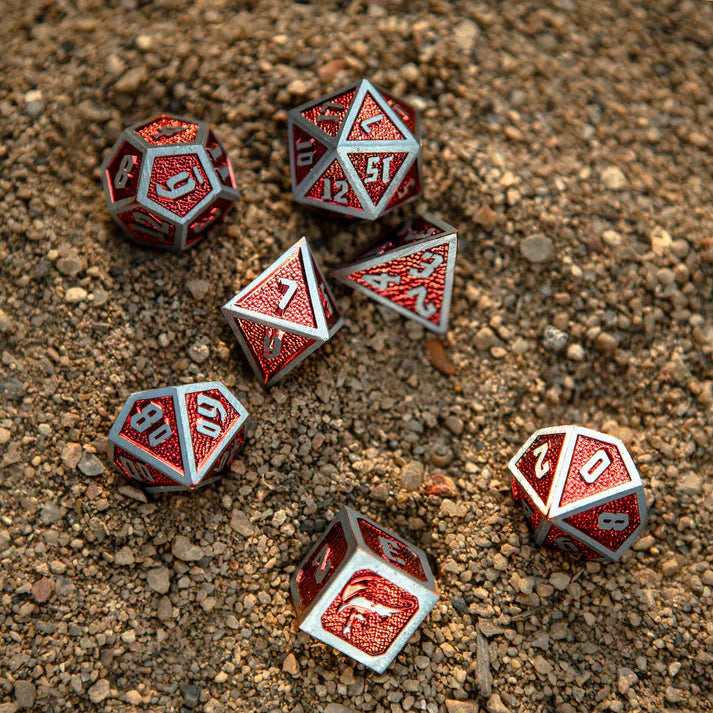 Metal RPG Dice Set: Draconis - Red