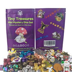Tiny Treasures Mini Mystery Dice Set and 1 Enamel Pin