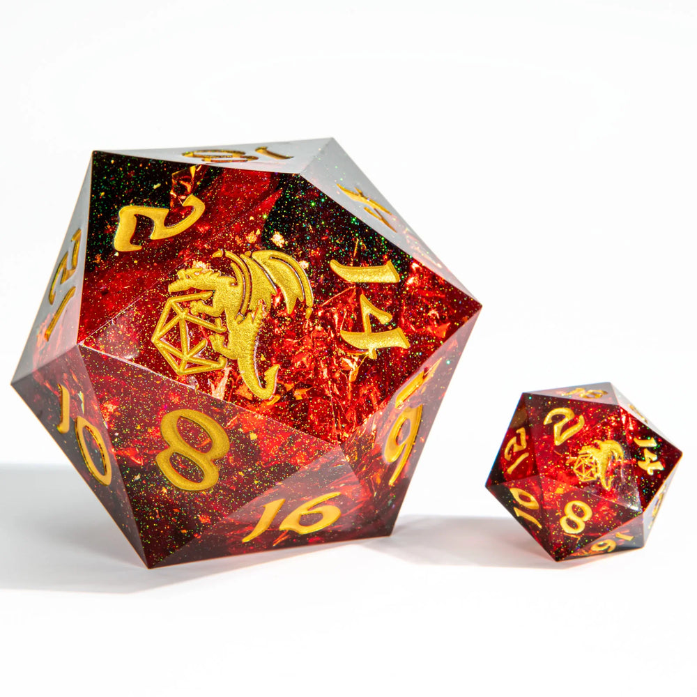55mm Sharp Edged D20: Red