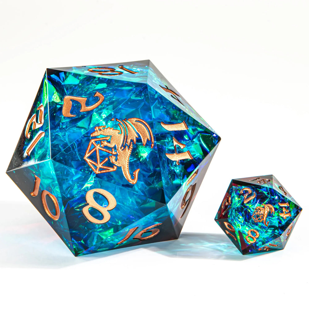 55mm Sharp Edged D20: Blue/Red