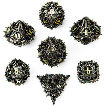 Demon Cage Hollow Metal RPG Dice Set (Gunmetal)