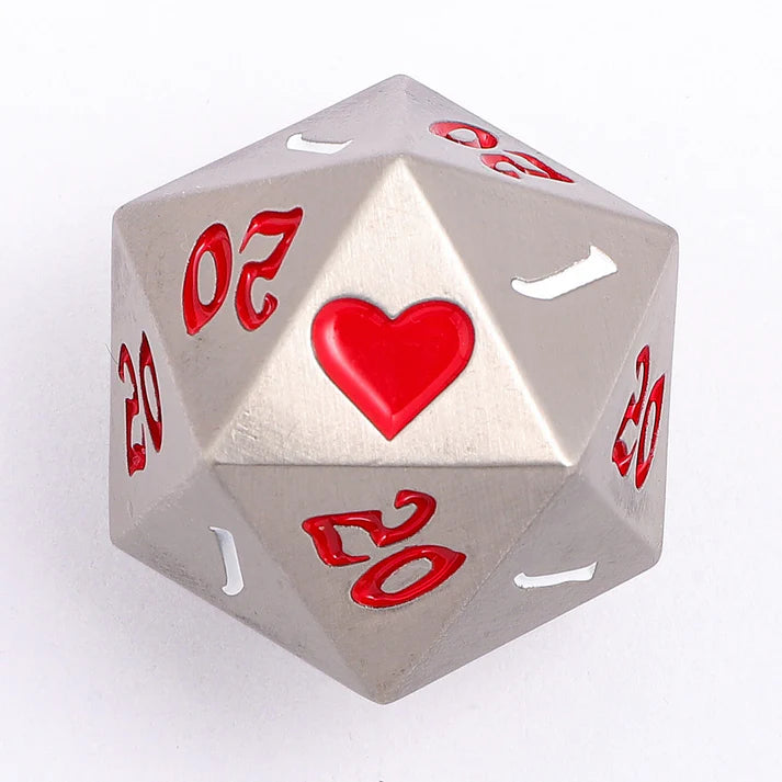 The Critical Dice D20 - Ancient Silver