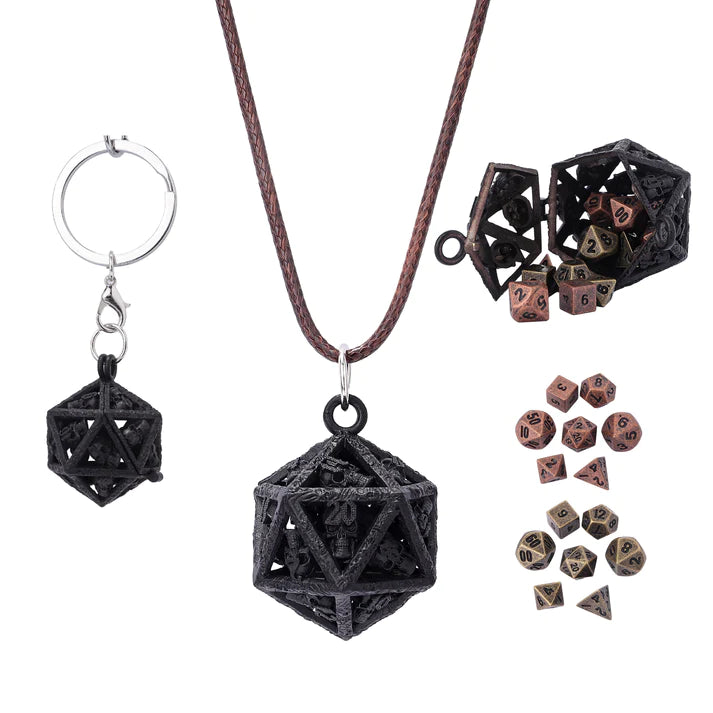 Grimskull's D20 Locket Gift Set: Matte Black