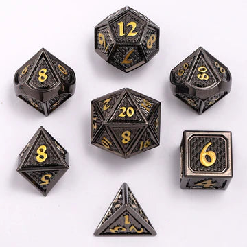 Metal RPG Dice Set: Behemoth - Gunmetal/Gold