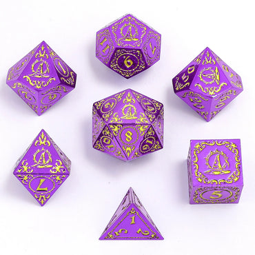 Metal RPG Dice Set: Wizard - Purple/Gold