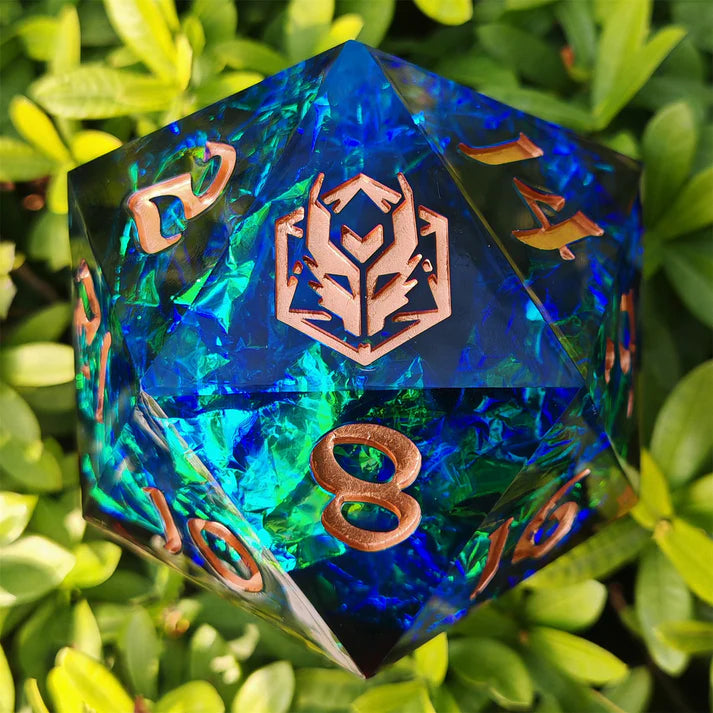 100mm Chonk D20 : Captured Magic - Red/Blue