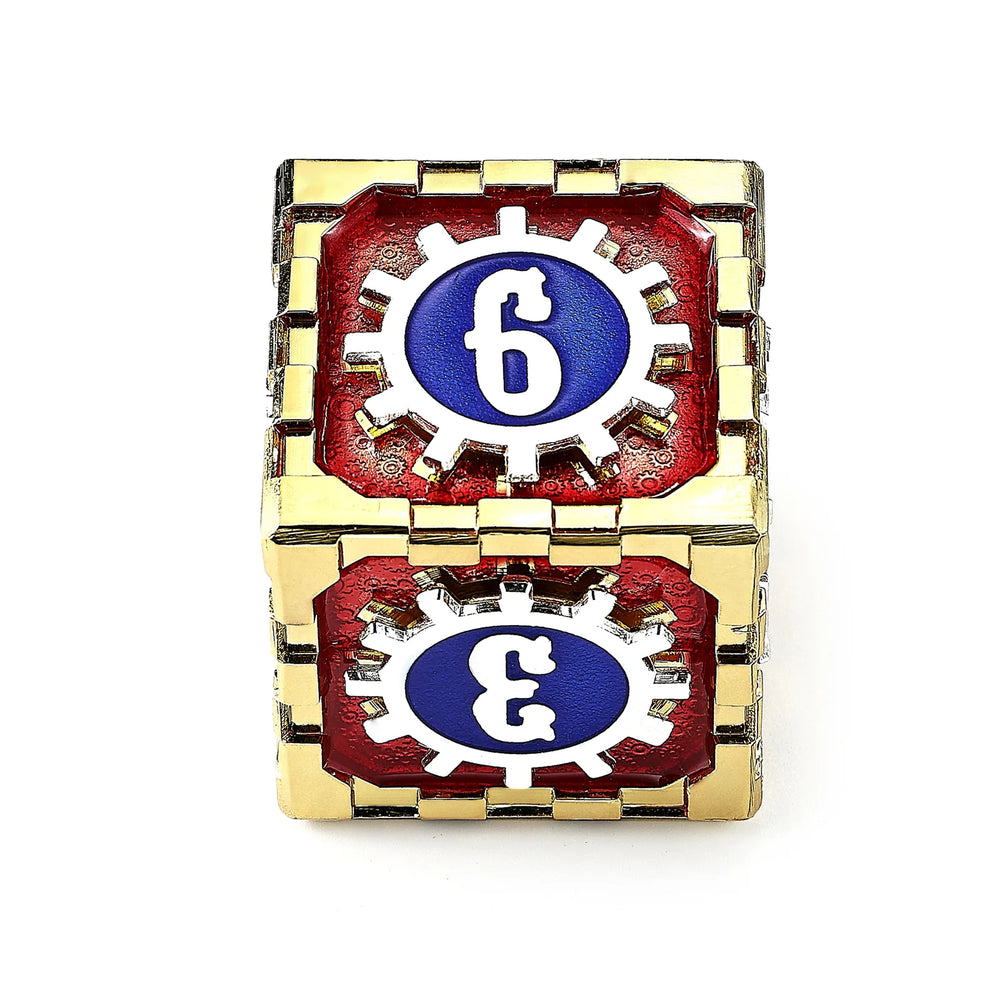 Fidget D6: Casino - Red/Blue/Silver/Blue
