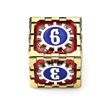 Fidget D6: Casino - Red/Blue/Silver/Blue