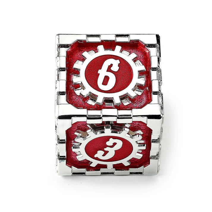 35mm Fidget D6: Vern-Million Red & Silver