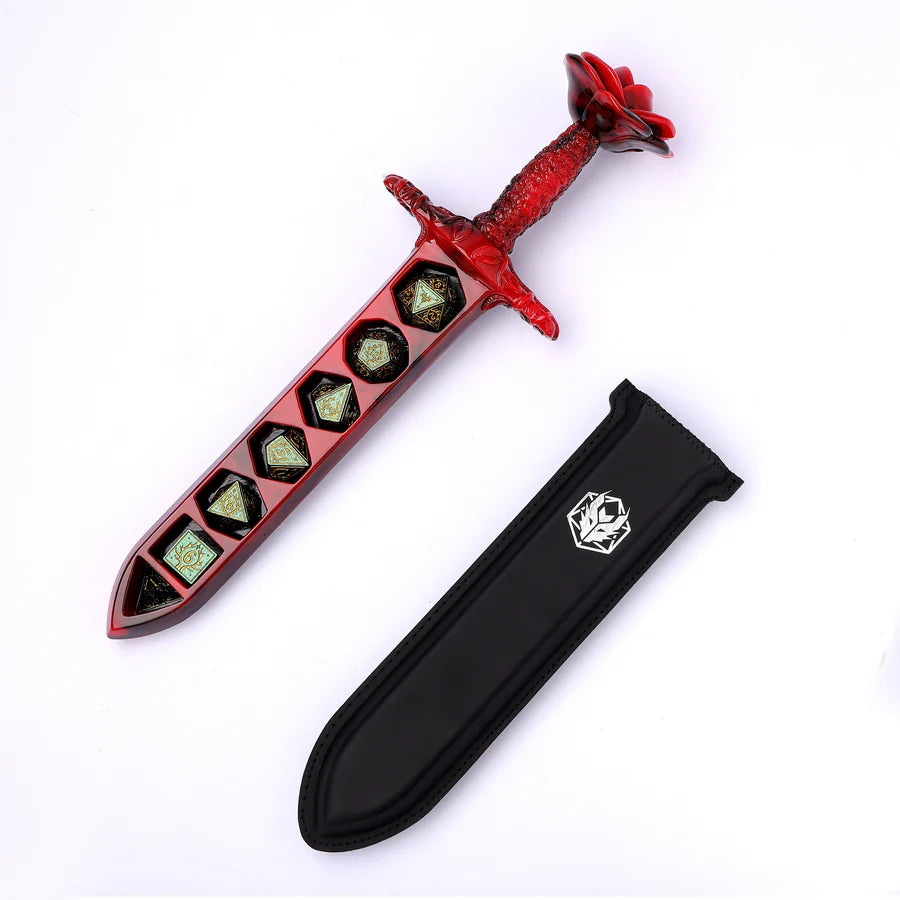 Rose Dagger Resin Dice Case - Red