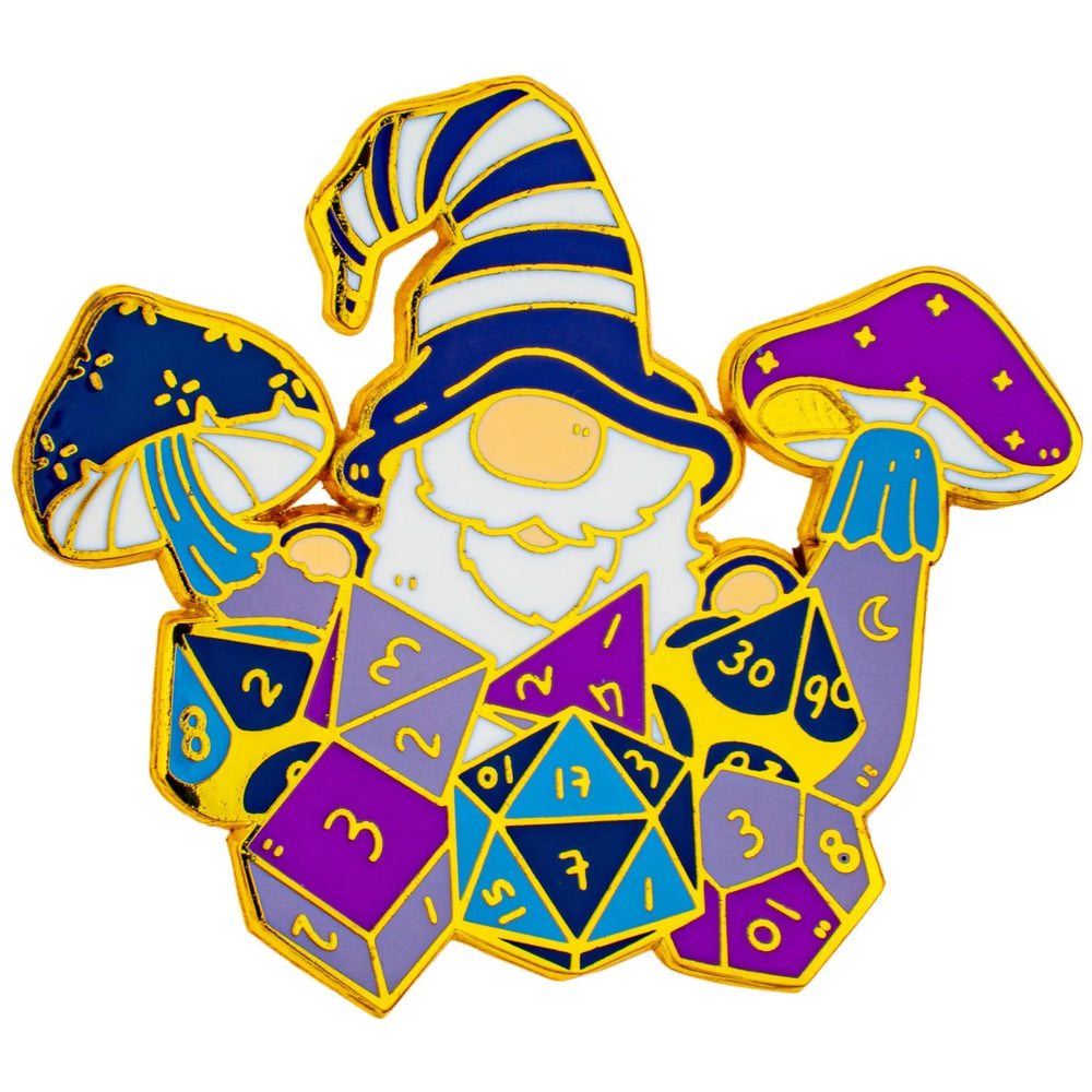 Enamel Pin: Gnome with Dice