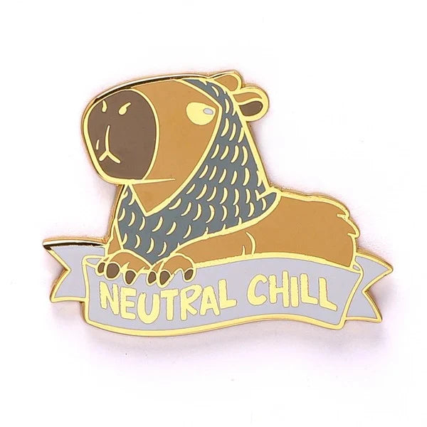 Alternative Alignments Enamel Pin - Neutral Chill Capybara