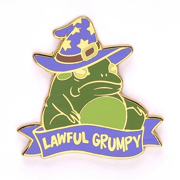 Alternative Alignments Enamel Pin - Lawful Grumpy Toad