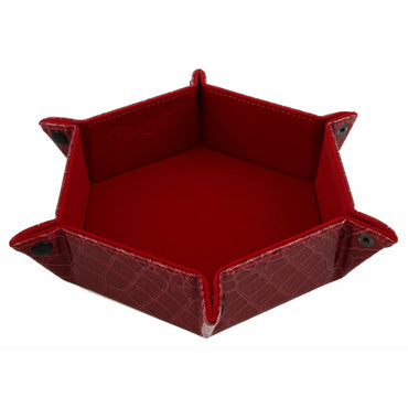 Hexagon Snap Folding Dice Tray- Dragon Skin Edition- Red
