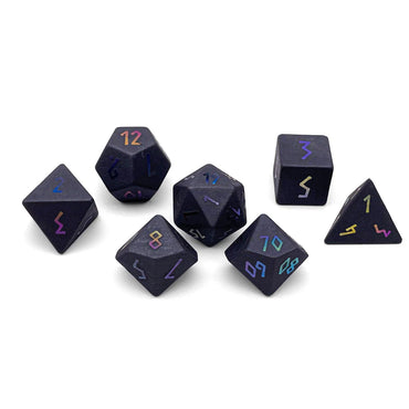Gemstone Dice: Hematite (Holo Numbers)