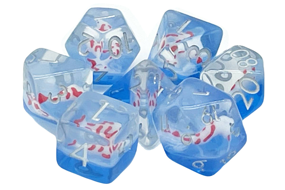 RPG Dice Set: Animal Kingdom - Red/Blue Koi Fish