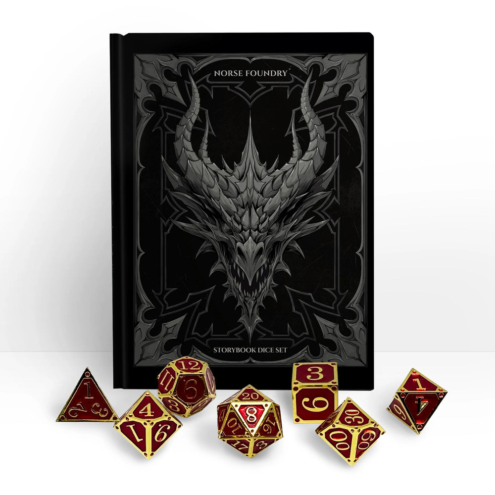 Metal RPG Dice Set: Storybook - Veil of the Forgotten Magic