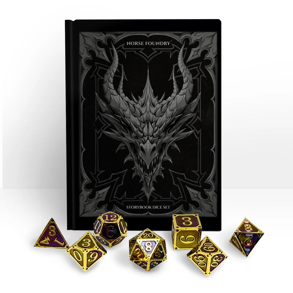 Metal RPG Dice Set: Storybook - Tome of the Forbidden