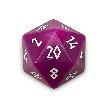 30MM D20 Gemstone Boulder: Pink Striped Agate