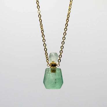 Gemstone Potion Bottle Necklace: Green Fluorite