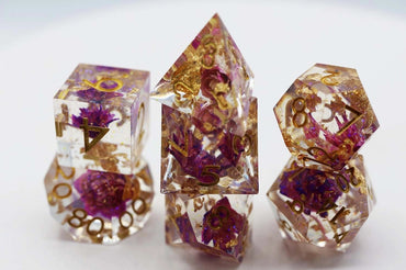 RPG Dice Set: Sharp Edge: Purple Lotus