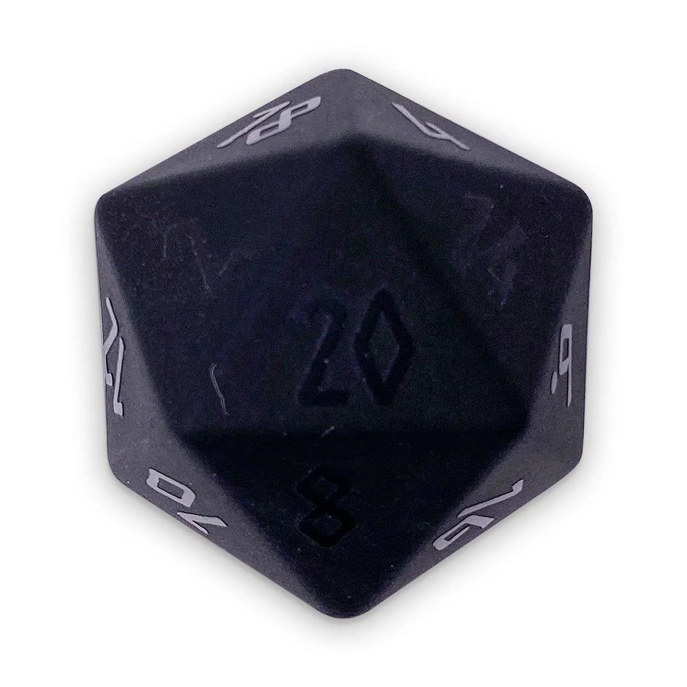 30MM Gemstone D20 Boulder: Obsidian