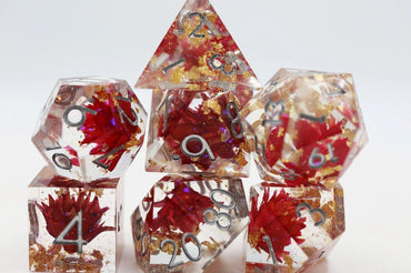 RPG Dice Set: Sharp Edge: Red Lotus