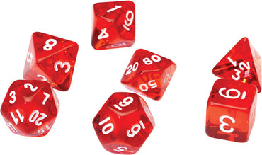 Sirius Dice: Translucent Red Resin RPG Set