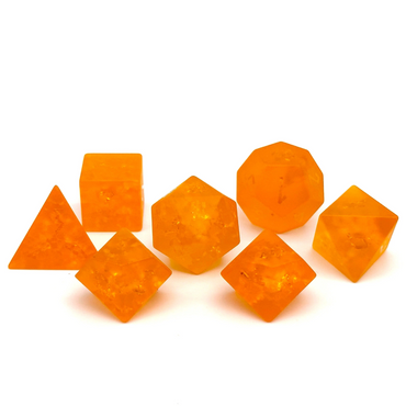 Gemstone Dice: Shattered Frosted Zircon - Orange